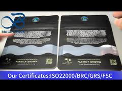 Stehverschlussbeutel für Cannabisblüten mit durchsichtigem Fenster