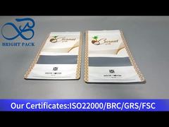 Weißer Standbodenbeutel aus Aluminiumfolie mit klarem Fenster