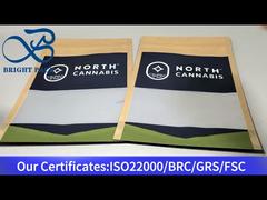 Blauer Standbeutel mit Druckverschluss und klarem Fenster für Cannabis