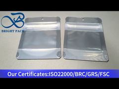 Weiße, kleine, kindersichere Reißverschlusstaschen mit klarem Fenster