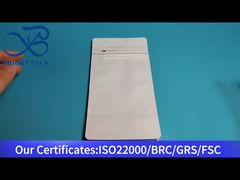 Weißer Flachbodenbeutel mit Ventil