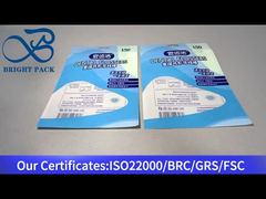 Blauer Plastikverschlussbeutel mit klarem Fenster für Zahnseide