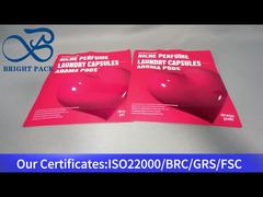 roter Stand-up-Ziplock-Tasche für Waschkapseln und Aroma-Pods