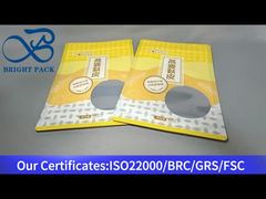 Gelbe Standboden-Aluminiumverbundfolienbeutel für Haferflocken 450g