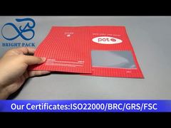 Rote, kundenspezifische Cannabis-Tasche mit Klarsichtfenster