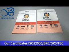 Orangene Standbeutel mit Zippverschluss für Katzenfutter 90g