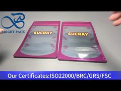 rosa Aluminiumfolie Stand-up Reißverschlussbeutel mit klarem Fenster