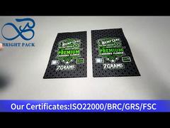 Schwarze, kundenspezifische, kindersichere Mylar-Tüte 7g