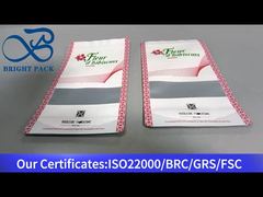 Weißer Standboden-Reißverschlussbeutel mit transparentem Fenster, lebensmittelecht