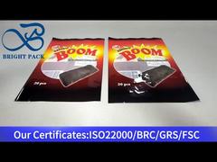 Lebensmittelverpackungsbeutel mit durchsichtigem Fenster für knusprige Brötchen mit Schokoladenüberzug