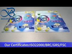 Blauer, wiederverschließbarer Plastikbeutel für Waschmittelbehälter