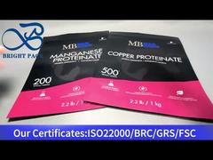 Schwarzer Standbeutel mit Reißverschluss für 1 kg Nahrungsergänzungsmittel