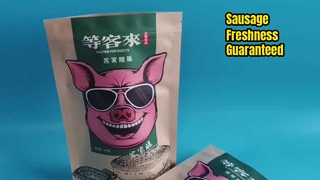Ölbeständige Kraftpapier-Reißverschlussbeutel für Wurstfrische und Feinkostaufbewahrung