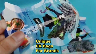 Unregelmäßige, doppelseitig bedruckte, kindersichere Beutel für Cannabis-Branding-Anforderungen