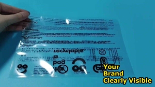 Individuell bedruckte transparente Plastiktüten für den Einzelhandel