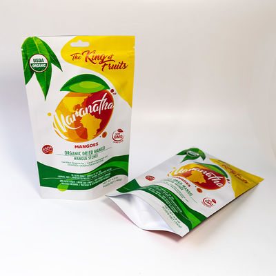 Lebensmittelverpackungsbeutel Hersteller kundenspezifisch für Haustiere Aluminierte Reißverschlussbeutel Hochwertige Trockene Mango Snack Verpackung