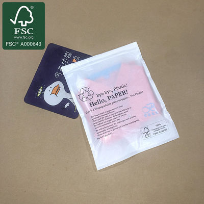 100% vollständig biologisch abbaubare weiße durchsichtige Papiertüten für Socken-Kleidungsverpackungen