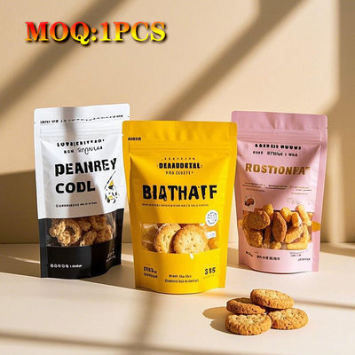 Geruchsichere Stehtasche aus Pe-Laminat-Material mit Aufdruck und Selbstverschlussverschluss für Lebensmittelverpackungen