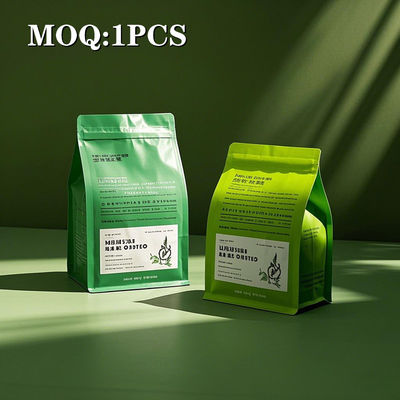 Langlebige Aluminiumfolienbeutel mit flachem Boden für Tee und Kaffee