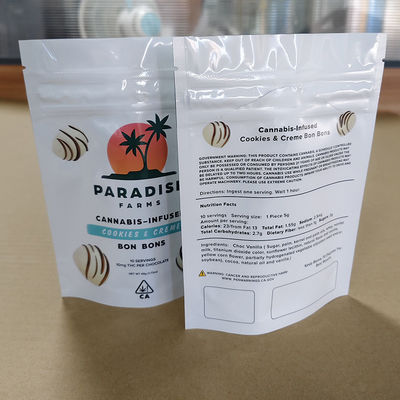 Kindersichere Reißverschlussbeutel Custom Printed Composite Verpackung für Lebensmittel / Süßigkeiten / Nüsse Umweltfreundliches wieder verschließbares Design