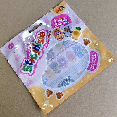 Umweltfreundliche Kinder Snacktaschen mit klarem Fenster und Haken.