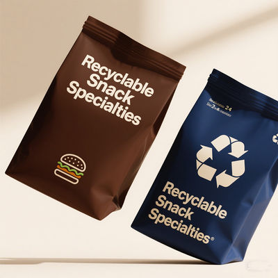 Maßgeschneiderte 8-seitige versiegelte Stand-up-Essensbeutel FDA-zugelassen und feuchtigkeitssicher für Snacks / Kaffee ISO 22000 zertifiziert