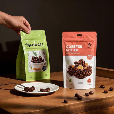 Teilweise Fenstermatte Tasche Anpassbares Stand-Up-Design Feuchtigkeitsdicht für Kaffee Gewürze & Bulk Foods