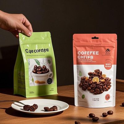 Custom Printed Matte Stand-Up Taschen Teilweise Fenster Sichtbarkeit wieder verschließbar Reißverschluss FDA Compliant für Lebensmittel