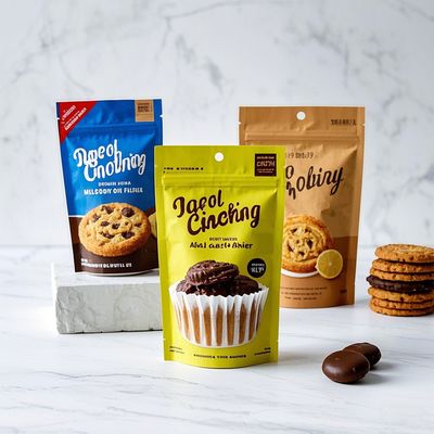 Custom gedruckte Aluminiumfolie Taschen Doypack Geruchssicherung Lebensmittelqualität Kunststoff-Cookie Stand Up Zipper Mylar Taschen