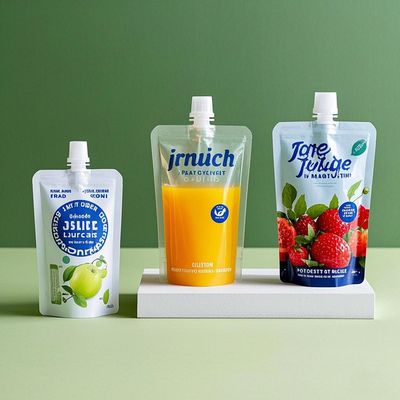 Großhandel Stand-Up-Spout-Tasche Trinkwasser-Plastik-Packungstasche Flüssigkeitstaschen Saftpackung Lebensmittel-Spout-Taschen