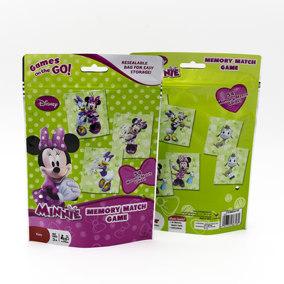 Wiederverwendbare Spielzeugverpackung Standbodenbeutel mit kindgerechtem, anpassbarem Design und farbenfrohem Druck.