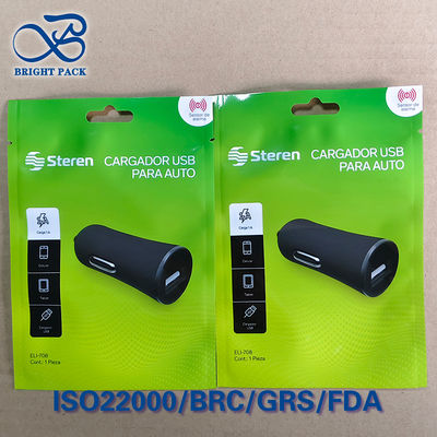 Auf Wunsch gedruckte USB-Datenkabel Verpackungstüte, 3-seitige Dichtung Reißverschluss Tasche