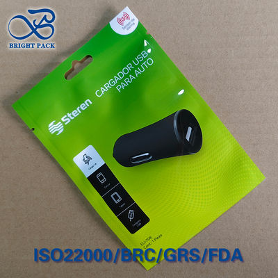 Hochbarrieren-PET/PE-Doppel-USB-Auto-Ladegerät-Verpackung -- CE/RoHS-zertifiziert