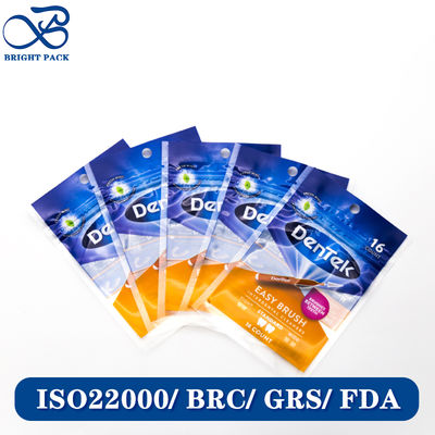 Drei-seitige Dichtungsbeutel für Flossverpackungen mit individuellem Markendruck und Hanglochdesign.