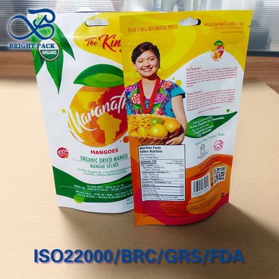 Ziplock wiederverschließbare Mango-Tasche mit 10-farbiger Gravure-Druck 500g Dickschnitt Portion