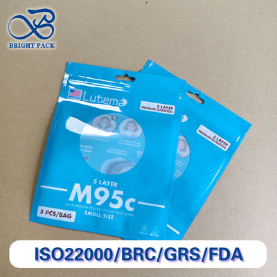 Anpassbare Marken-Druck-Dreiseiten-Siegelbeutel für medizinische Maskenverpackungen mit transparentem Fenster, Mengenrabatte.