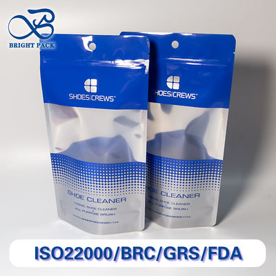 Tragbare Standbodenbeutel mit transparenten Fenstern für Schuhreiniger-Verpackungen mit vielseitiger Funktionalität für den Einsatz in verschiedenen Szenarien.