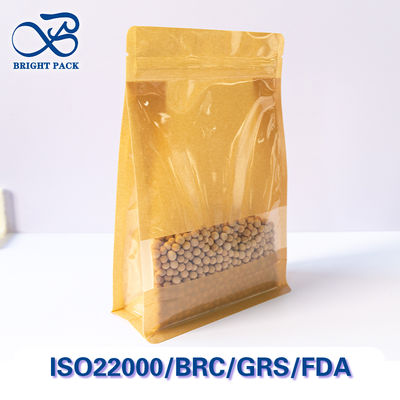 Dauerhafte Kraftpapiertüten mit sichtbarem Fenster für Lebensmittelverpackungen