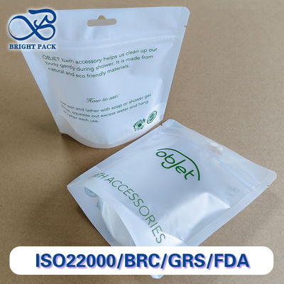 Premium-transparente Standbodenbeutel für die Verpackung von Badezimmerzubehör mit wasserabweisendem und dichtem Reißverschluss.