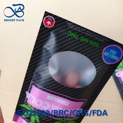 Transparenter kindersicherer Reißverschlussbeutel PE/VMPET laminiert manipulationssichere Versiegelung individuelles Fenster