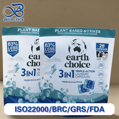 Premium-Wäsche Waschmittel Pod Custom Stand-Up Reißverschluss Tasche hohe Barriere anti-Leckage