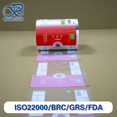 Recycelbarer und kompostierbarer Frostfilm mit anpassbarem Druck und transparenter Oberfläche für Lebensmittelverpackungen.