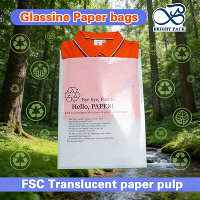 Umweltschonende weiße Glaspapiertüten zum Verpacken von Bekleidung Mantel Unterwäsche biologisch abbaubare Kleidung Verpackungstüte