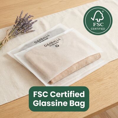 Glassine Paper Bag for Apparel Eco Clothing Packaging Biodegradable Garment Pouch Custom Low MOQ for Certified Recyclable