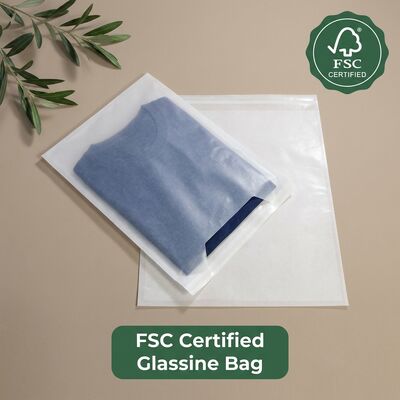 Luxus-Glasbeutel Großhandel Custom Printed Translucent Flat Paper Bag für Kleidung Bekleidung Geschenk Einzelhandel Verpackung OEM