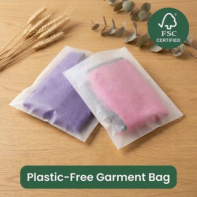 Green Luxury Eco Friendly Glassine Envelope Apparel Zero Plastic Clothing EU Directive Garment Pouch OEM for Certified