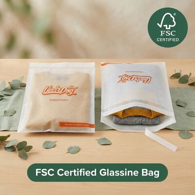 Kunststofffreier, luxuriöser, wiederverwendbarer Pergaminbeutel, Bekleidungsverpackung, recycelbare Öko-Bekleidung, Bekleidungsmode für zertifizierte Fettbeständigkeit