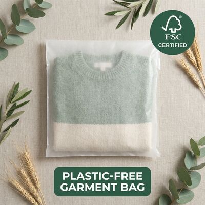 Luxuriöser, plastikfreier Glassine-Beutel, umweltfreundlich, grün, für zertifizierte, recycelbare Bekleidungsverpackung, EU-konforme Kleidung