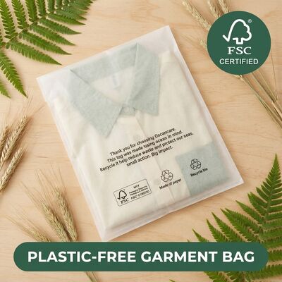 Kunststofffreie Luxus-Glaspapiertasche für Bekleidung Fell biologisch abbaubar Kleidung Verpackung EU-konform Bekleidungstasche Großhandel OEM