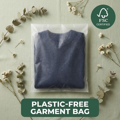 Luxuriöse Pergaminbeutel in großen Mengen für Kleidungsstücke für zertifizierte Öko-Bekleidungsverpackungen, biologisch abbaubar, recycelbar, EU-Zoll